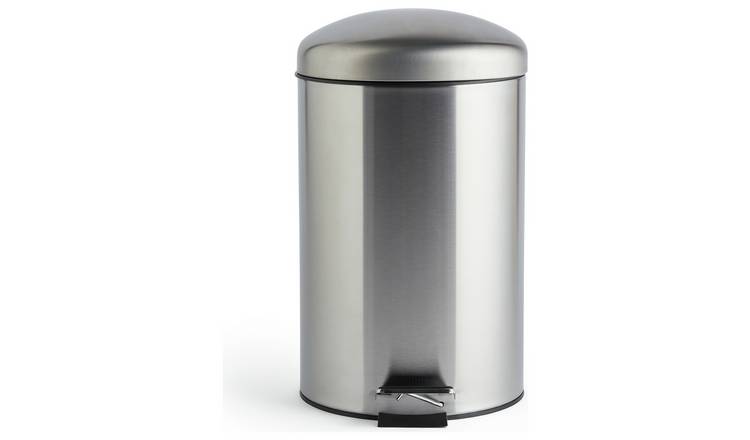Buy Habitat 12 Litre Domed Pedal Bin - Silver | Kitchen bins | Argos