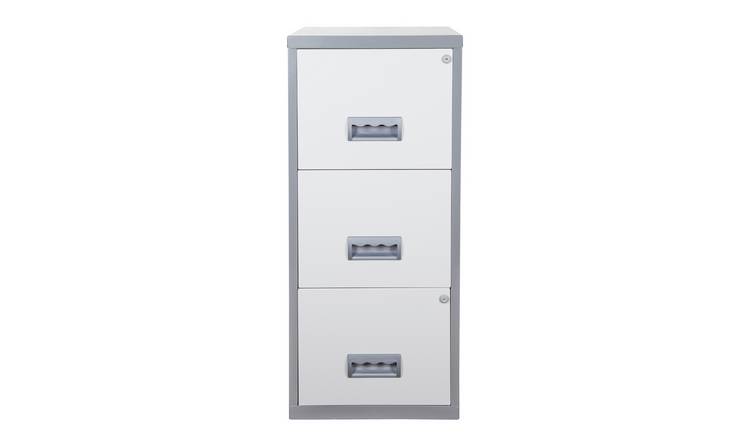 Silver/White Color Pierre Henry A4 3 Drawer Maxi Filing Cabinet 