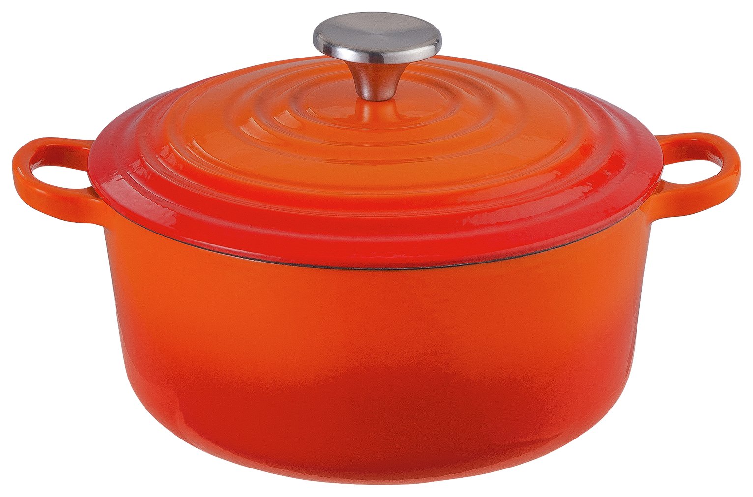 Habitat 3.3 Litre Cast Iron Casserole Dish - Orange