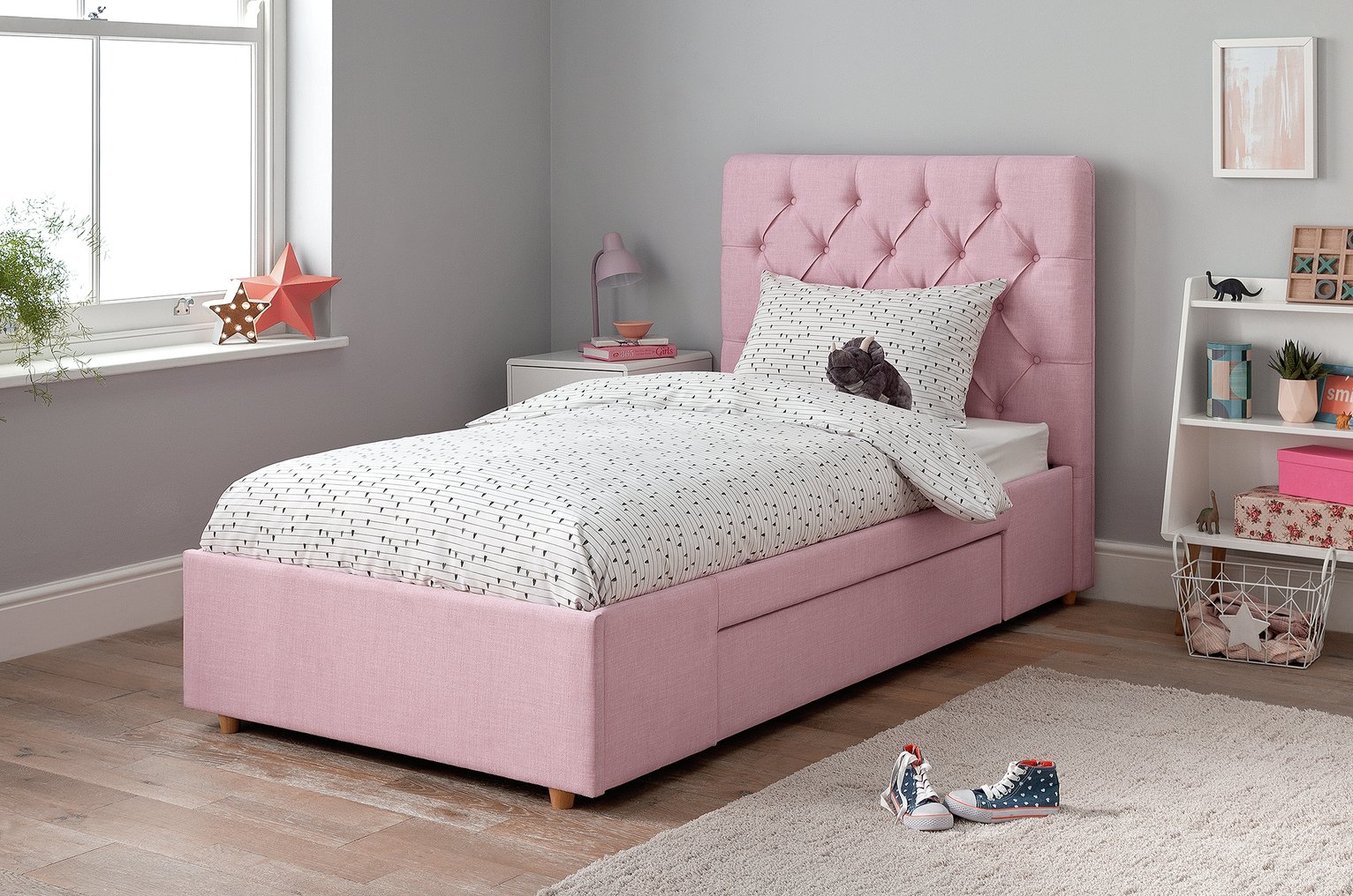 Argos Home Harper Single Bed Frame - Pink