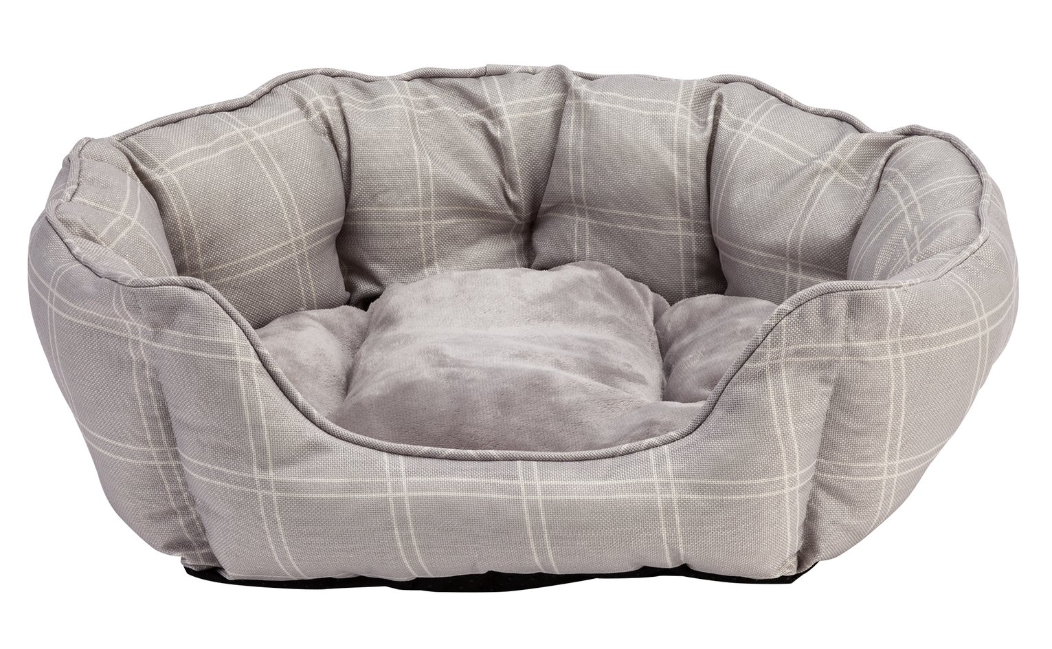 Country Check Oval Pet Bed - Medium