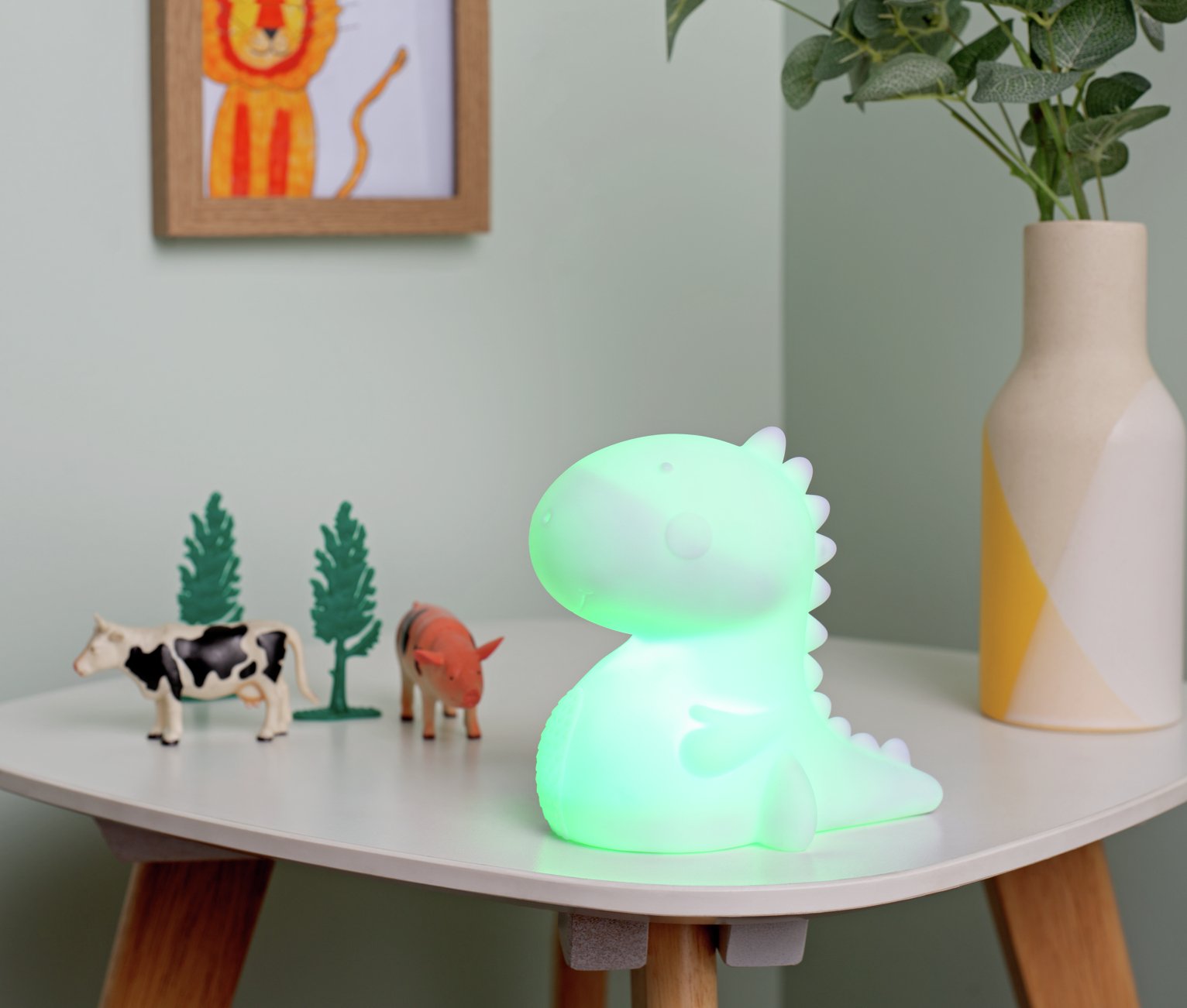 Fizz Creations Kids Dinosaur Colour Changing Lamp - White