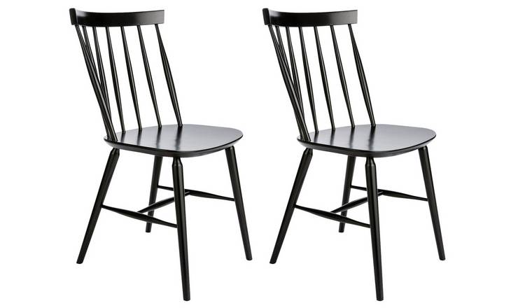 Buy Habitat Talia Pair Of Spindle Back Dining Chair Black Dining Chairs Argos