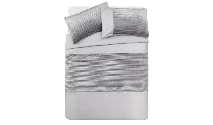 Buy Argos Home Sparkle Silver Velvet Bedding Set Double Duvet