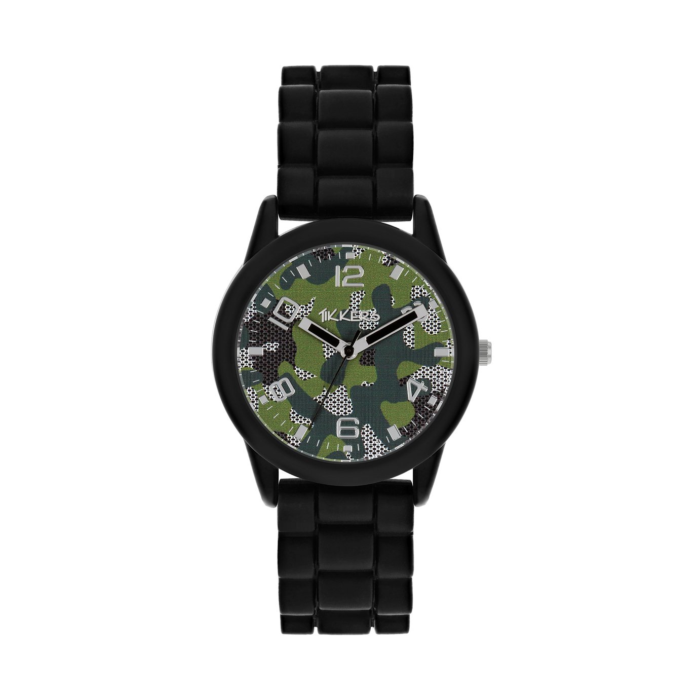 Tikkers Childrens Black Silicone Strap Watch