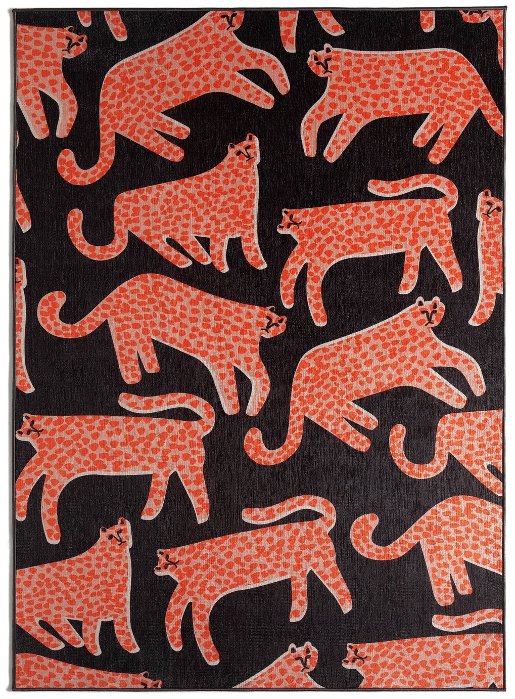 Habitat Cheetah Flat Rug 120x170cm Orange & Charcoal