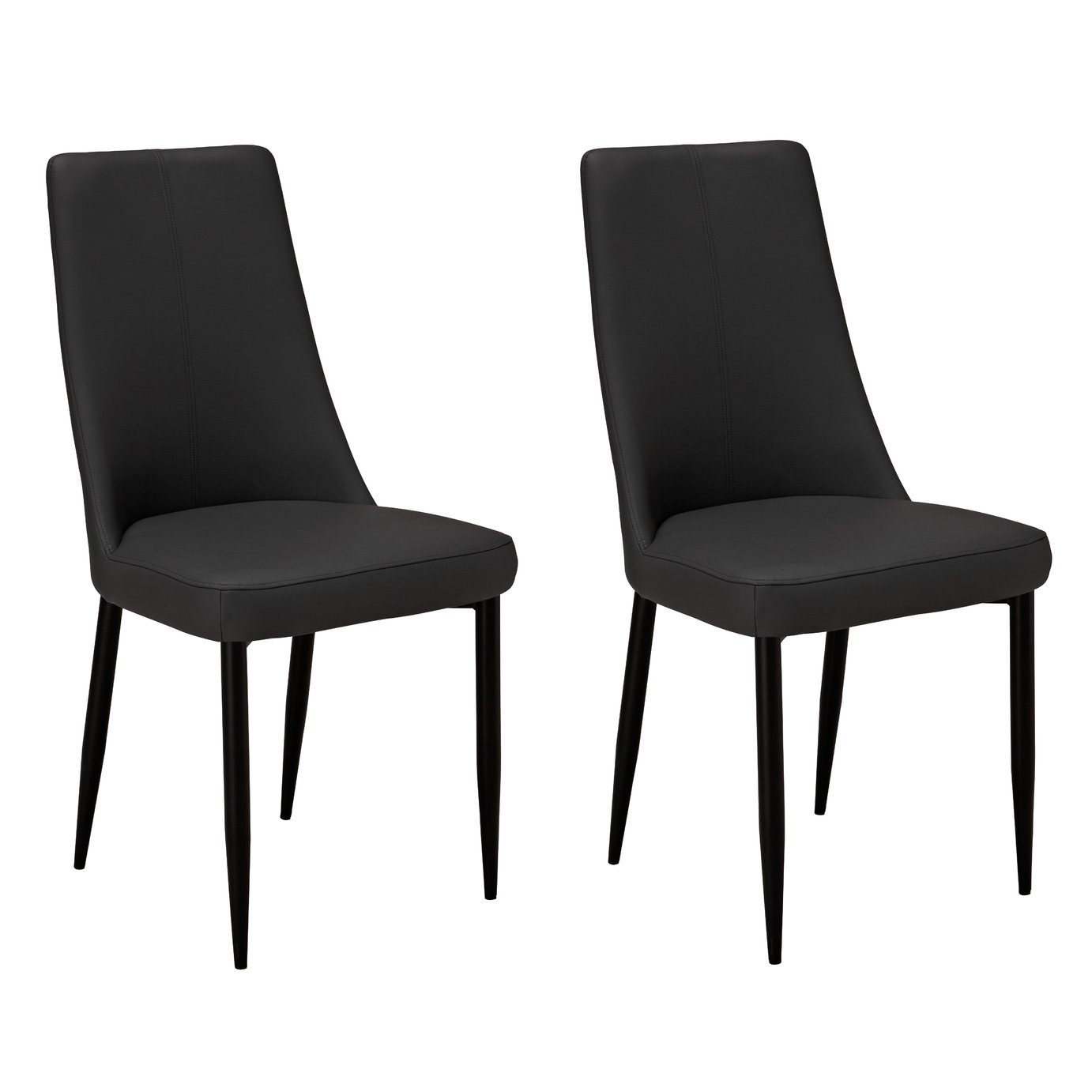 Argos Home Isla Pair of Faux Leather Dining Chairs -Charcoal Review