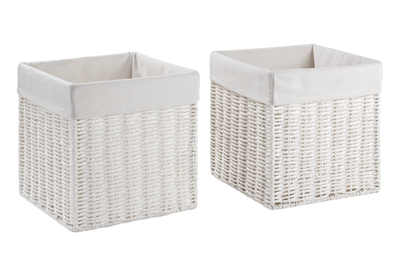 grey and white storage baskets