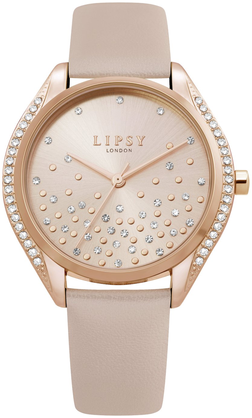 Lipsy Ladies Pink Faux Leather Strap Watch