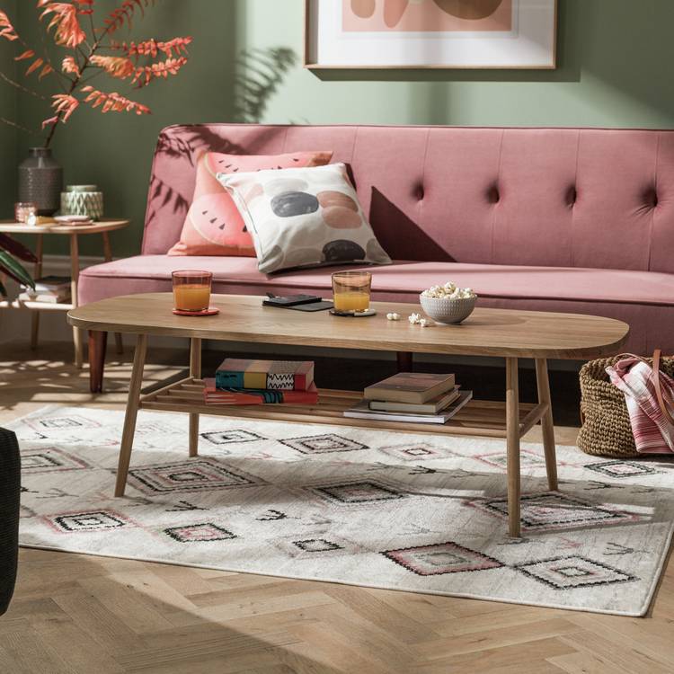 Habitat Blush Pink Cut Pile Rug - 170x120cm 0