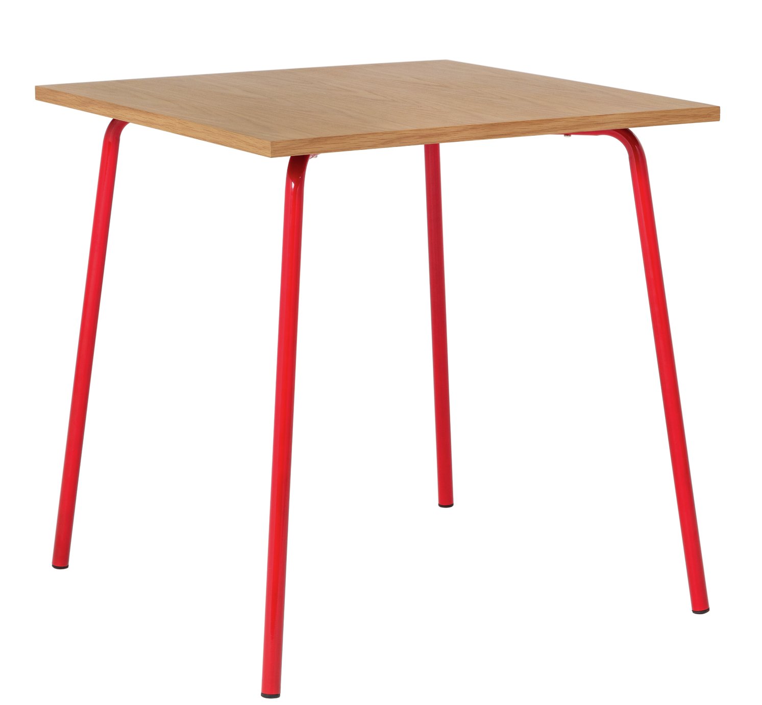 Habitat Kirby Oak and Red Gloss Metal 4 Seater Dining Table