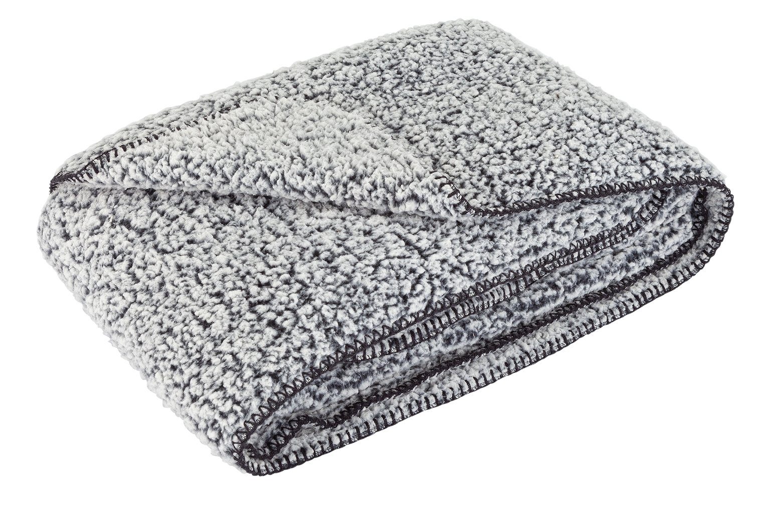 Argos Home Kanso Marled Sherpa Throw - Black