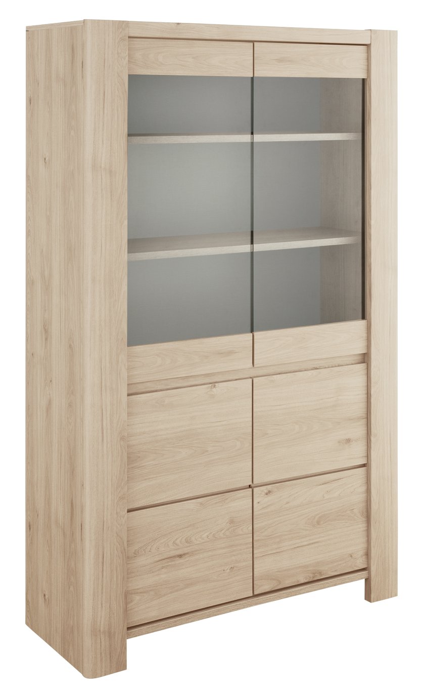 Portland 2 Door Display Cabinet - Oak