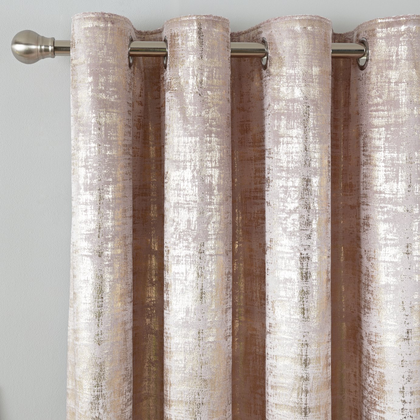 Argos Home Velvet Lined Eyelet Curtains - Blush