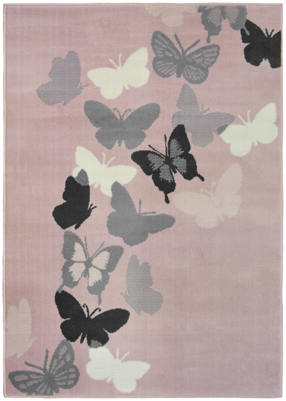 Homemaker Butterfly Short Pile Rug - 120x170cm - Pink