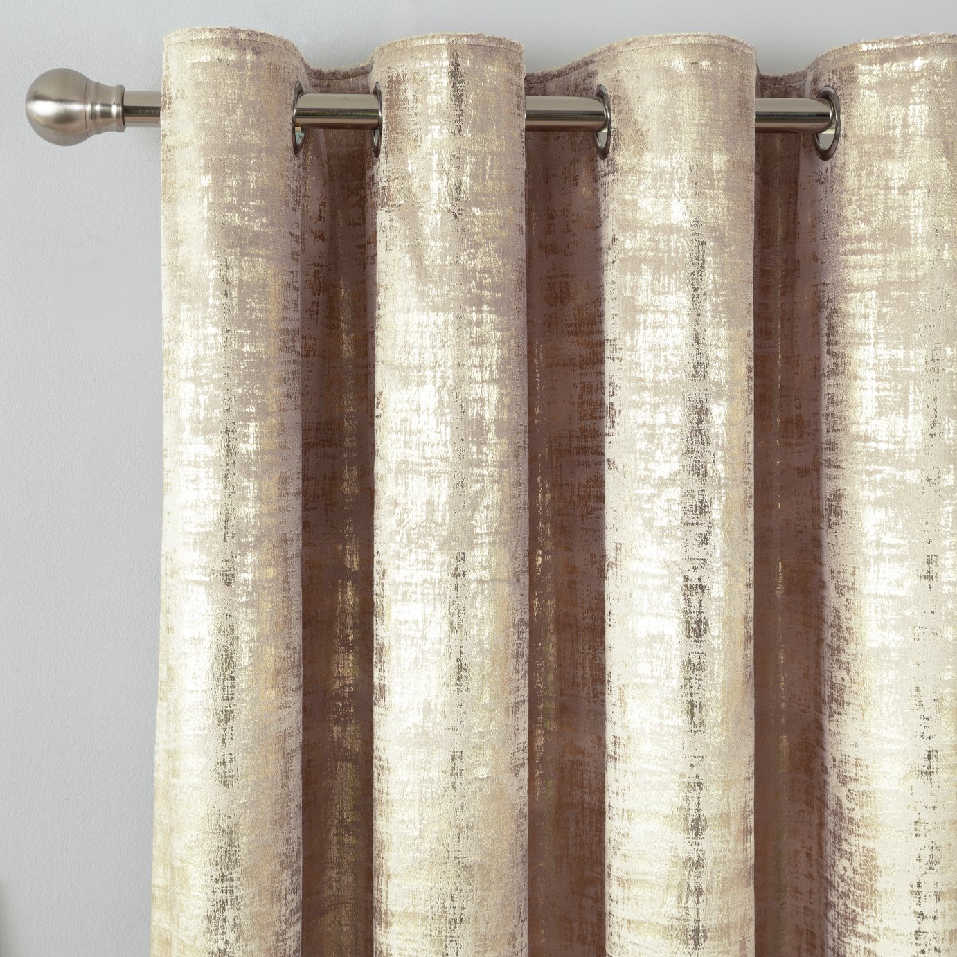 Argos Home Velvet Lined Eyelet Curtains - Champagne