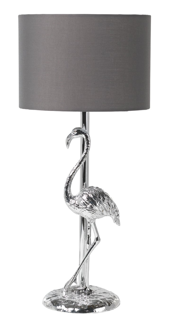 Argos Home Palm Luxe Flamingo Table Lamp - Chrome