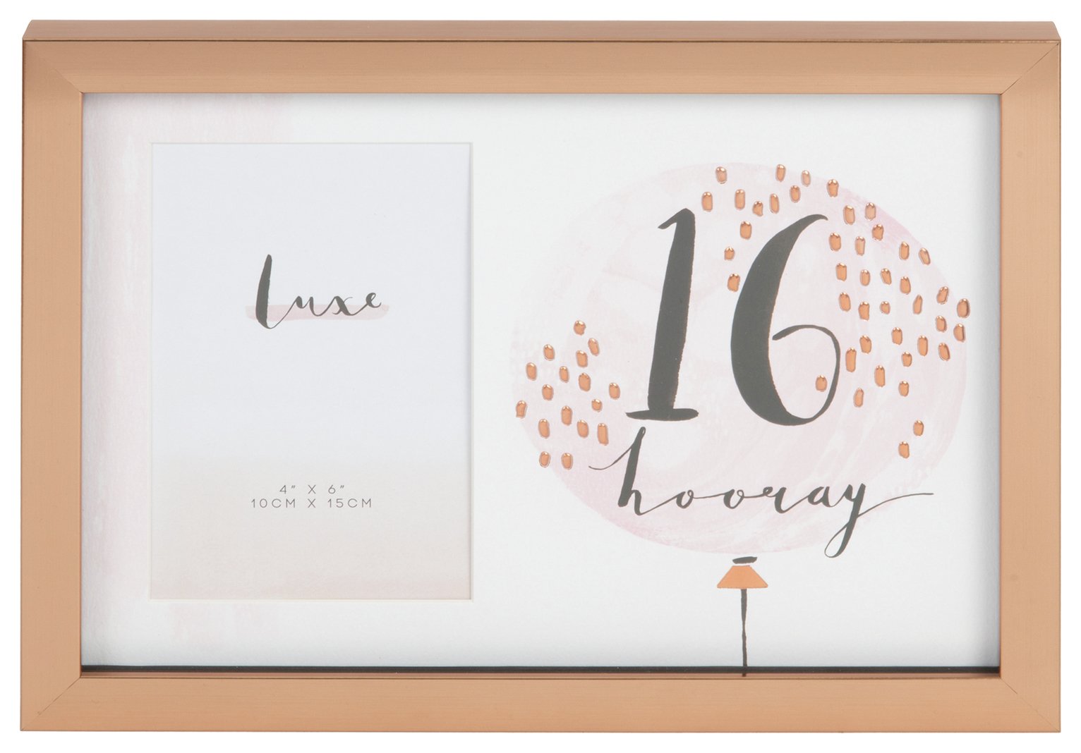 Hotchpotch Luxe 16th Birthday Photo Frame - Rose Gold