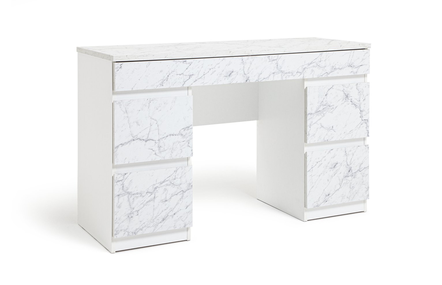 Habitat Jenson 6 Drawers Marble Dressing Table - White