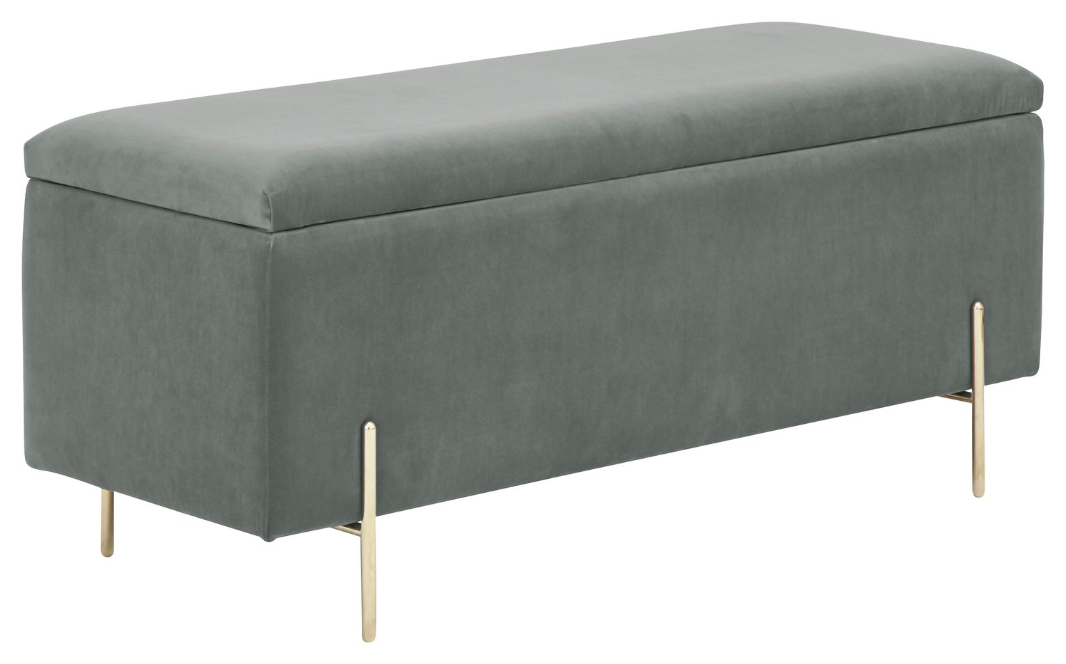 GFW Mystica Fabric Ottoman Storage Bench - Grey