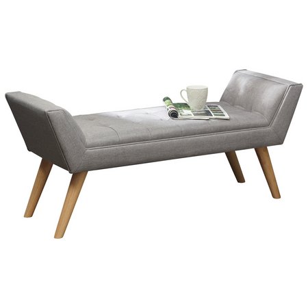 Milan Fabric Upholstered Bench - Grey