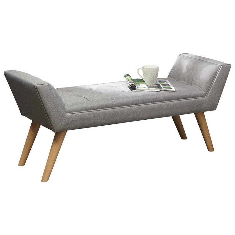GFW Milan Fabric Upholstered Bench - Grey 0