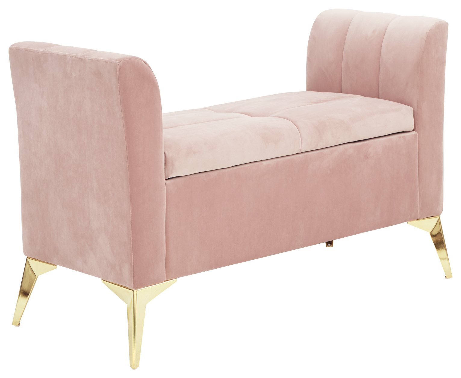 GFW Pettine Fabric Ottoman Storage Bench - Blush Pink
