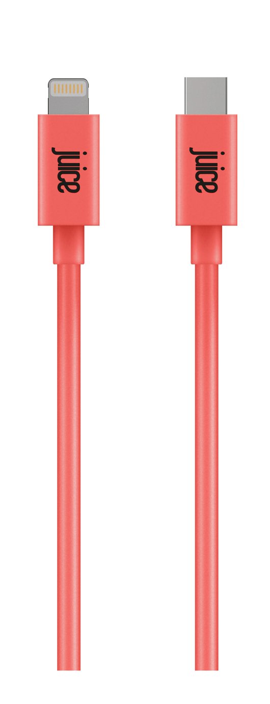 Juice App Match Lightning to USB Type-C 1m Cable - Coral