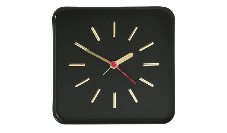 Habitat Lester Metal Alarm Clock - Black