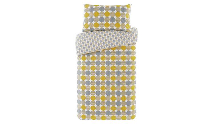 Buy Argos Home Mustard And Grey Circles Bedding Set Single