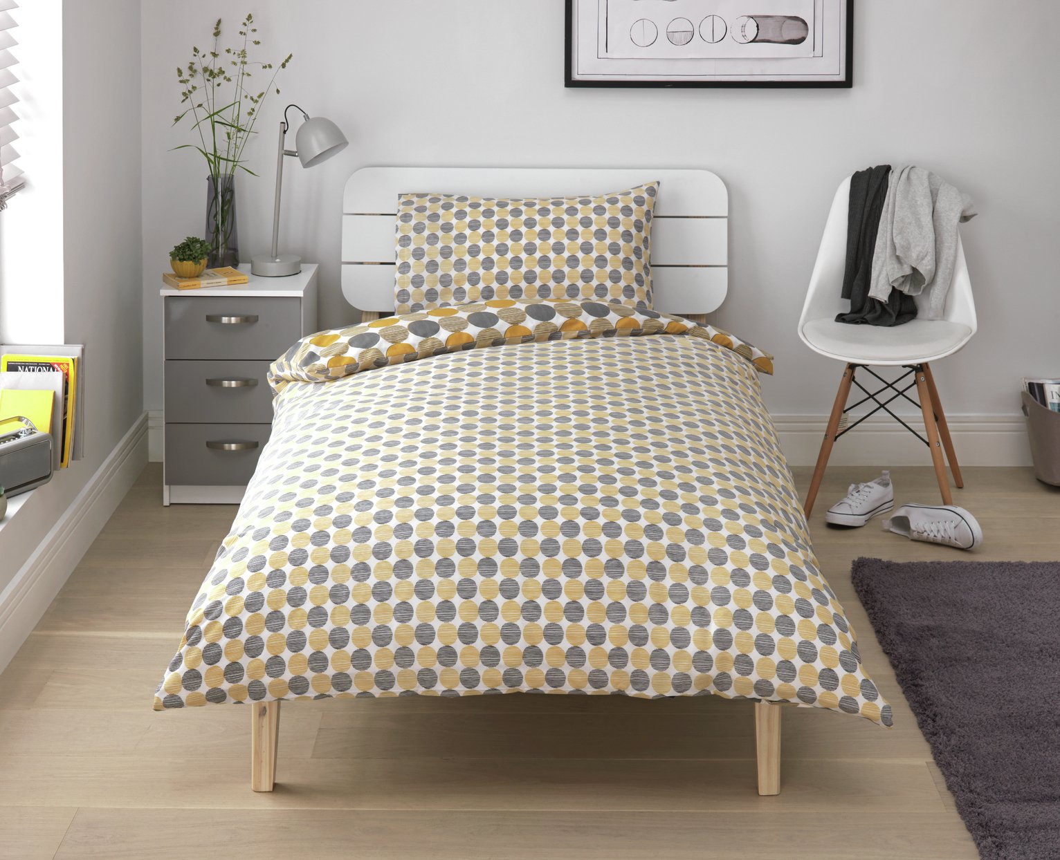 Argos Home Mustard and Grey Circles Bedding Set Review