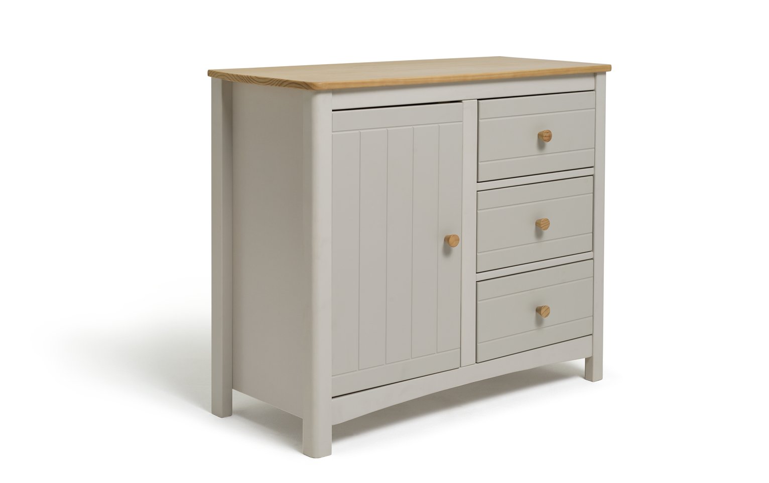 Habitat Bournemouth 1 Door 3 Drawer Sideboard -Light Grey