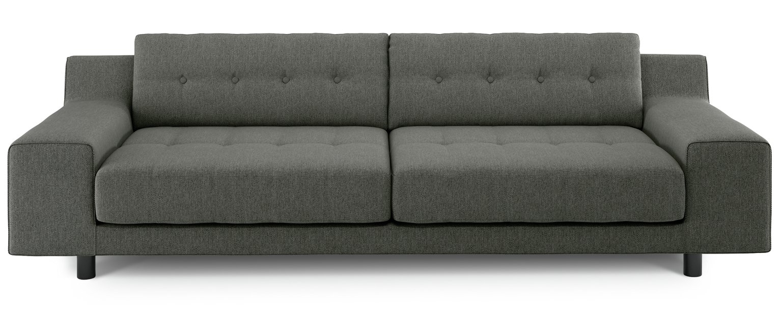 Habitat Hendricks Fabric 4 Seater Sofa - Dark Feet-Charcoal