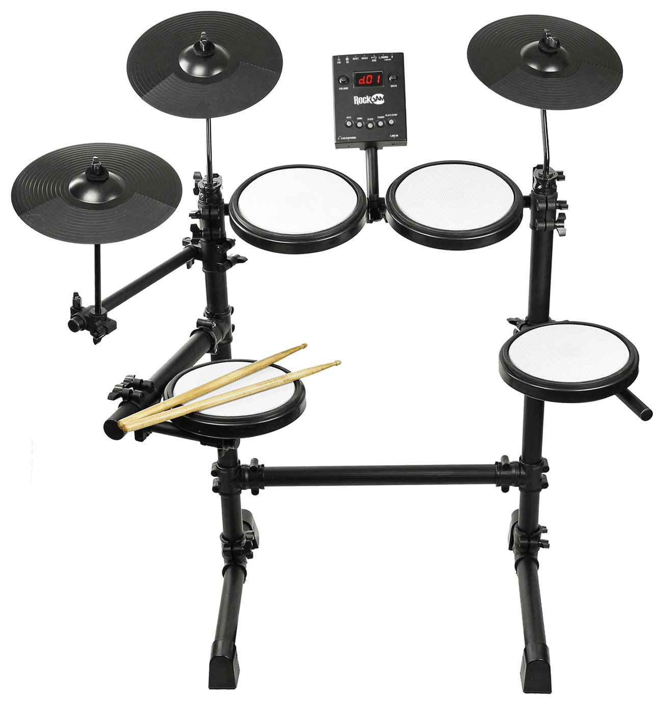 RockJam Mesh Head Digital Drum Kit With Drum Sticks