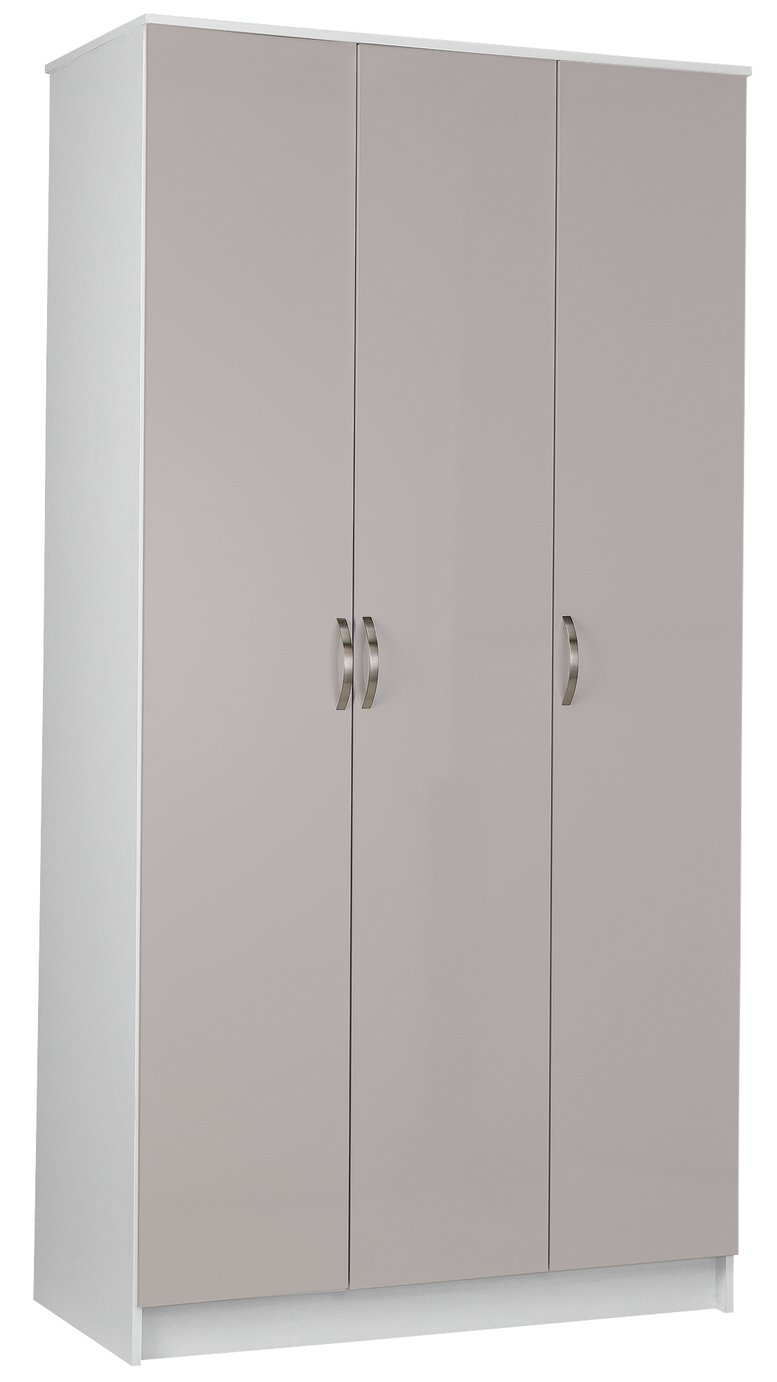 Argos Home Cheval Gloss 3 Door Wardrobe - Grey