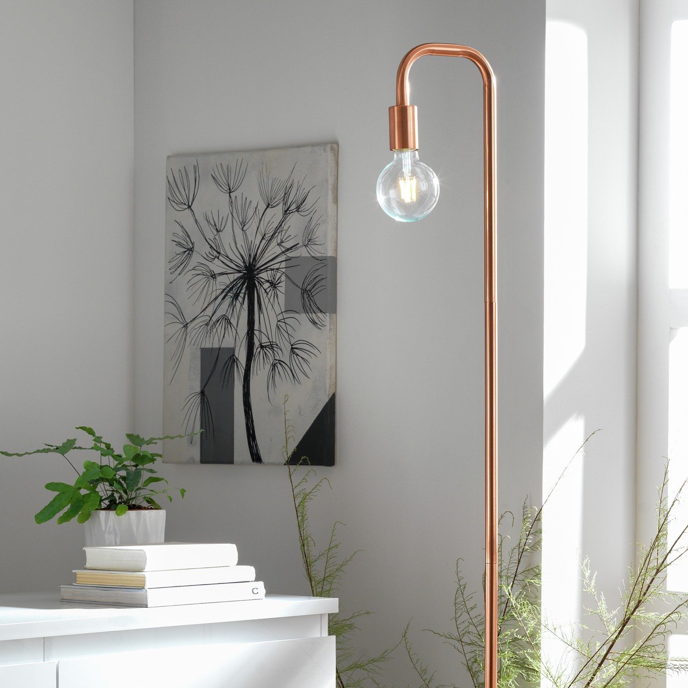 Habitat Rayner Floor Lamp - Rose Gold