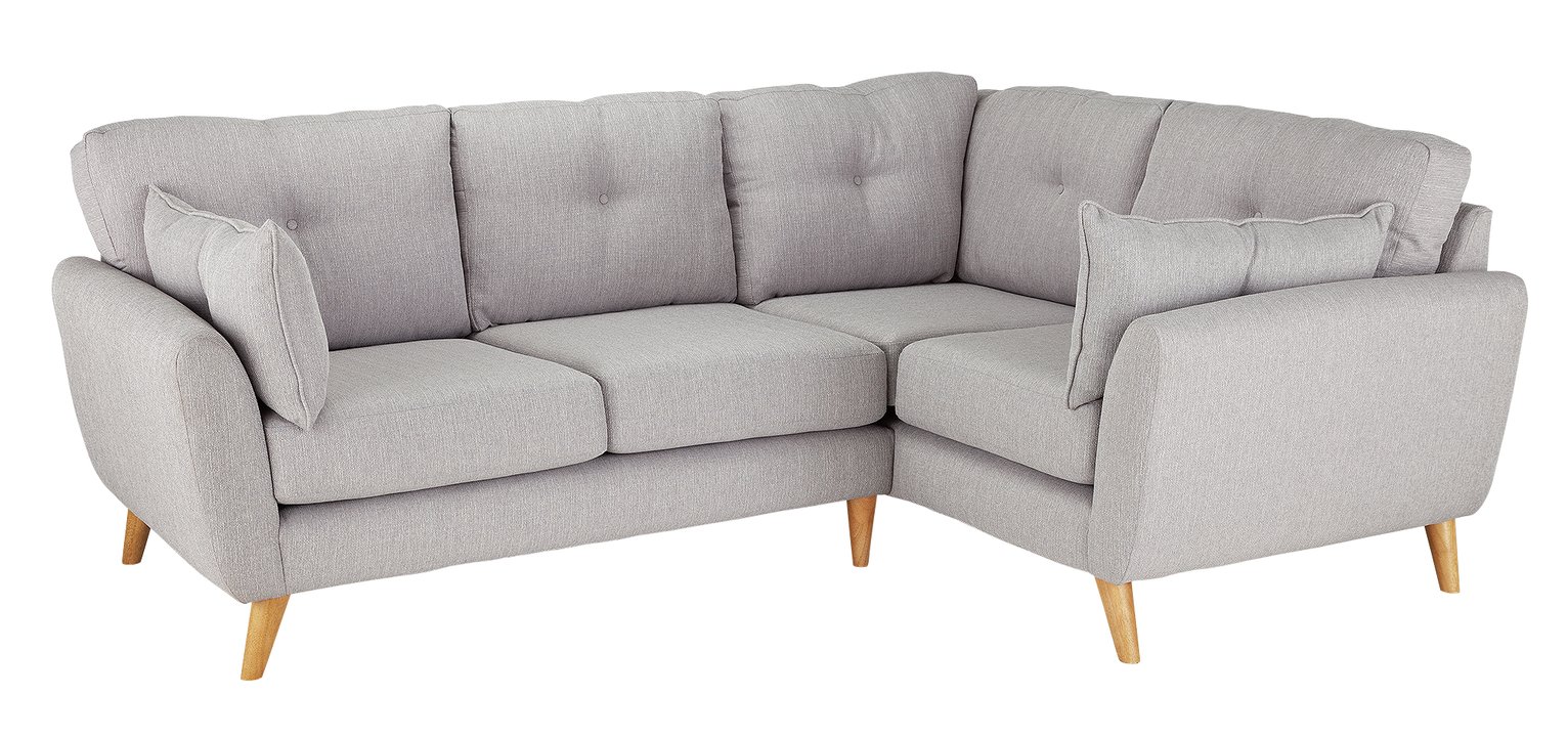 Argos Home Kari Right Corner Fabric Sofa - Light Grey