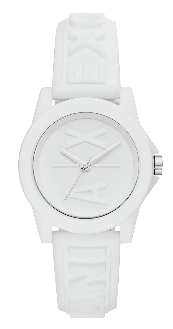 armani exchange white watch