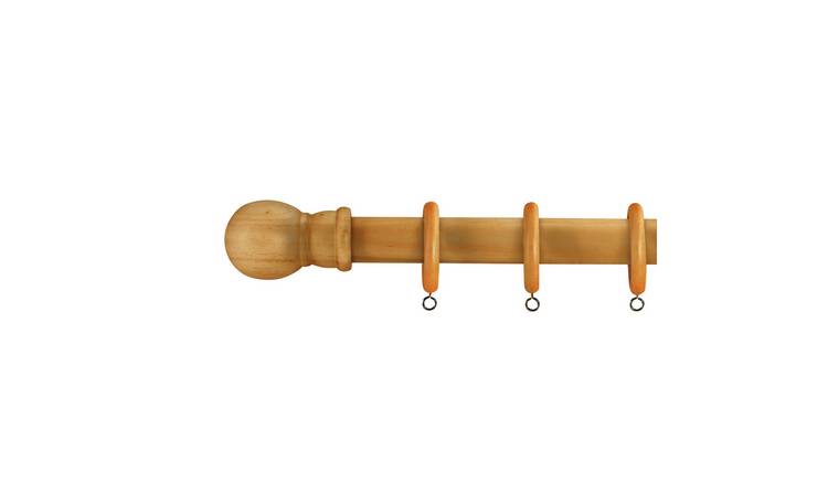 Argos Home Wooden Fixed Curtain Pole - 240cm