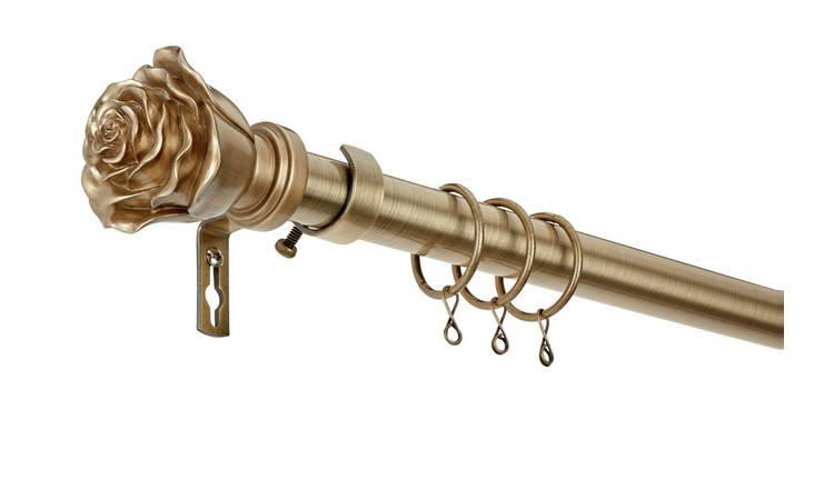 Buy Argos Home Extendable Metal Rose Curtain Pole Antique
