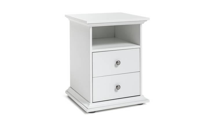 Buy Argos Home Heathland 2 Drawer Bedside Table - White ...