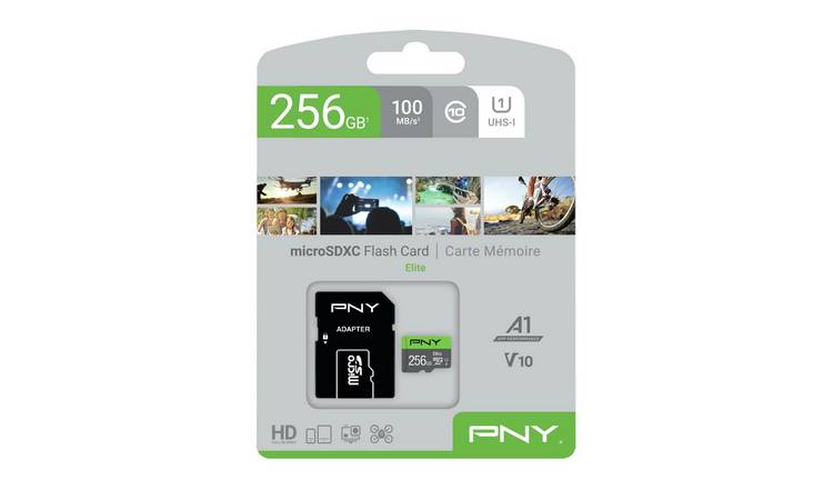 PNY Elite 100MBs microSD Memory Card - 256GB