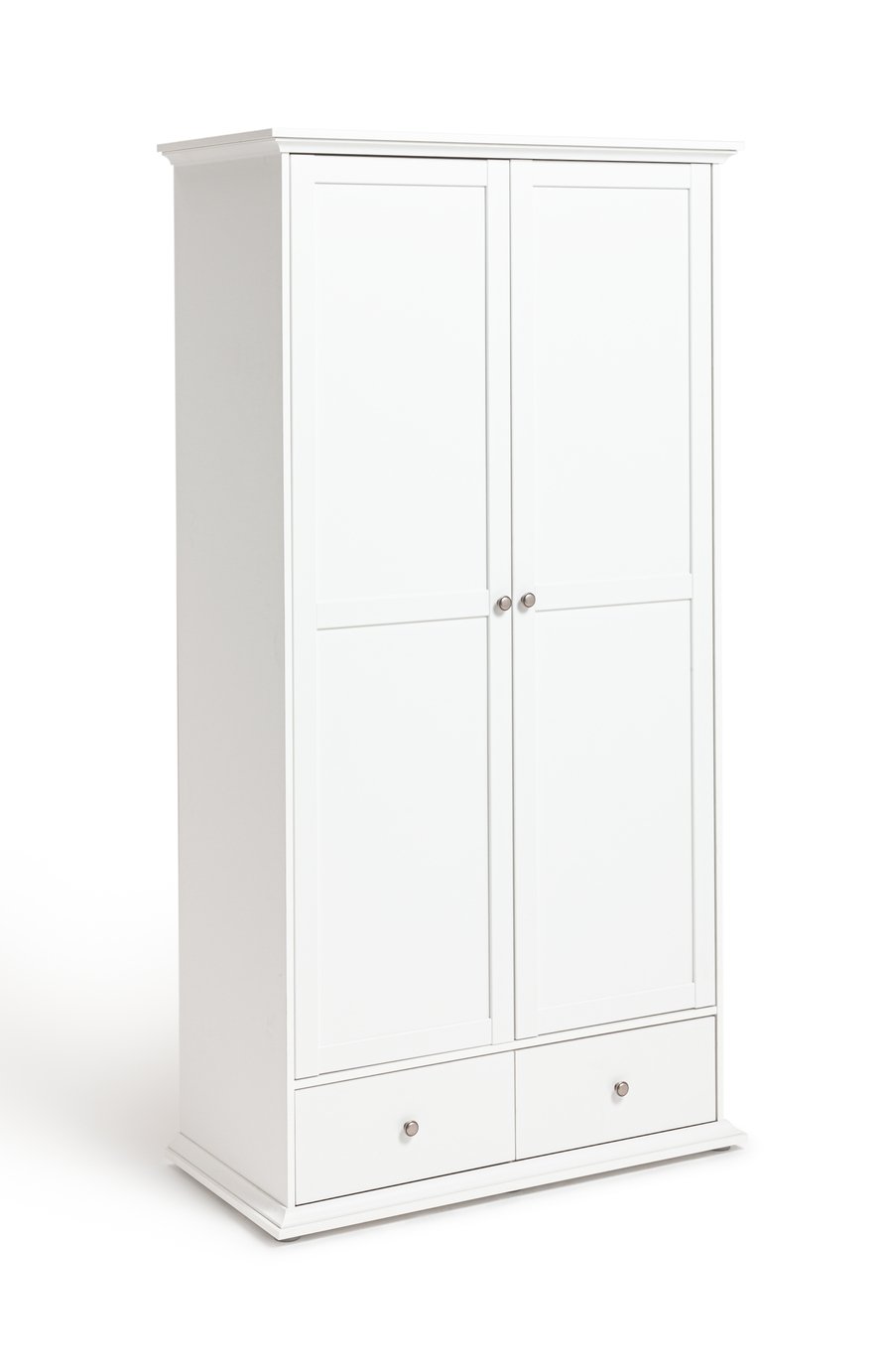 Habitat Heathland 2 Door 2 Drawer Wardrobe - White