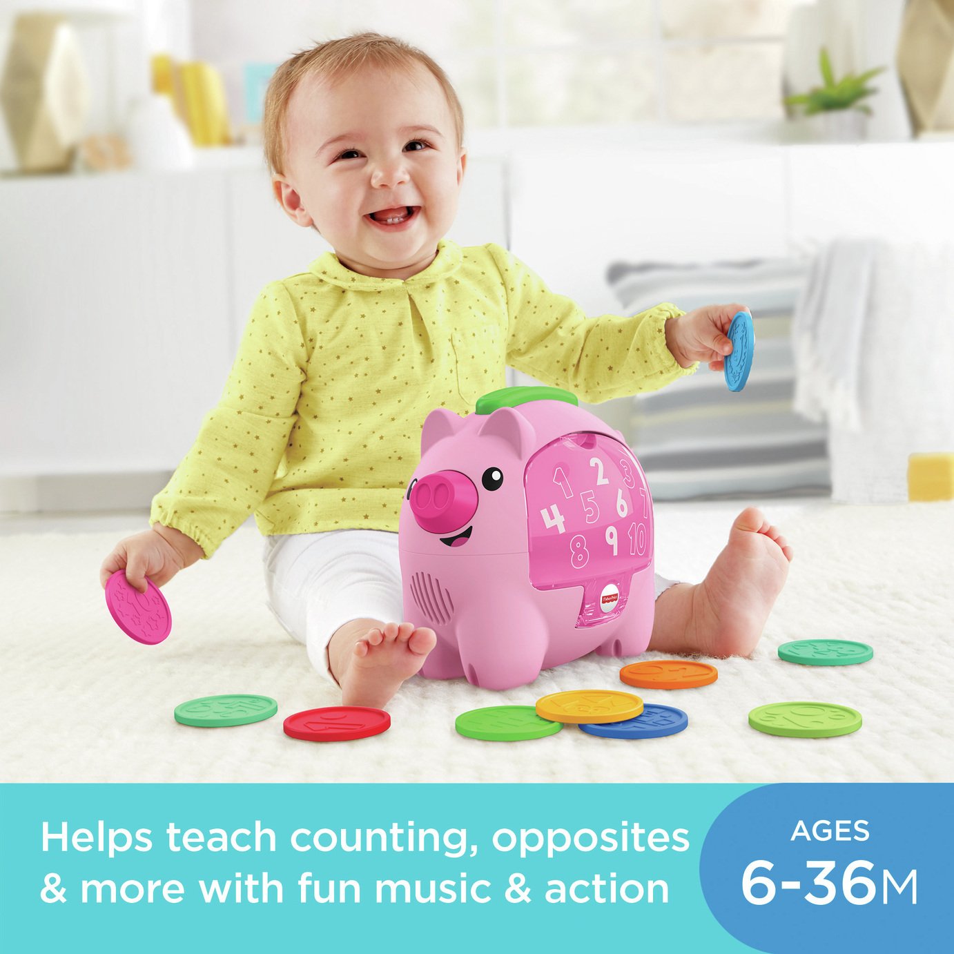 counting piggy bank fisher price