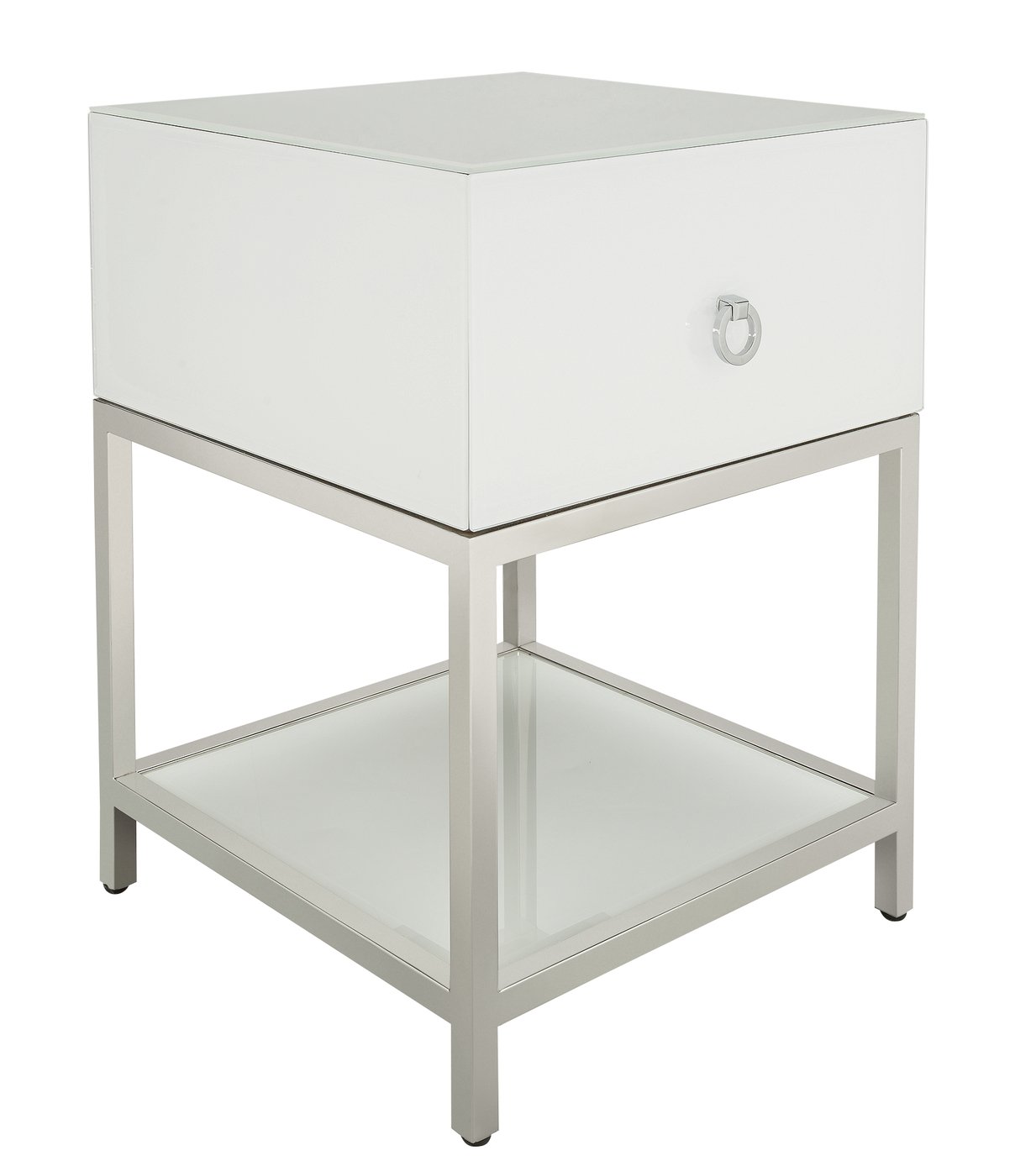 Argos Home Bianco White Glass Side Table
