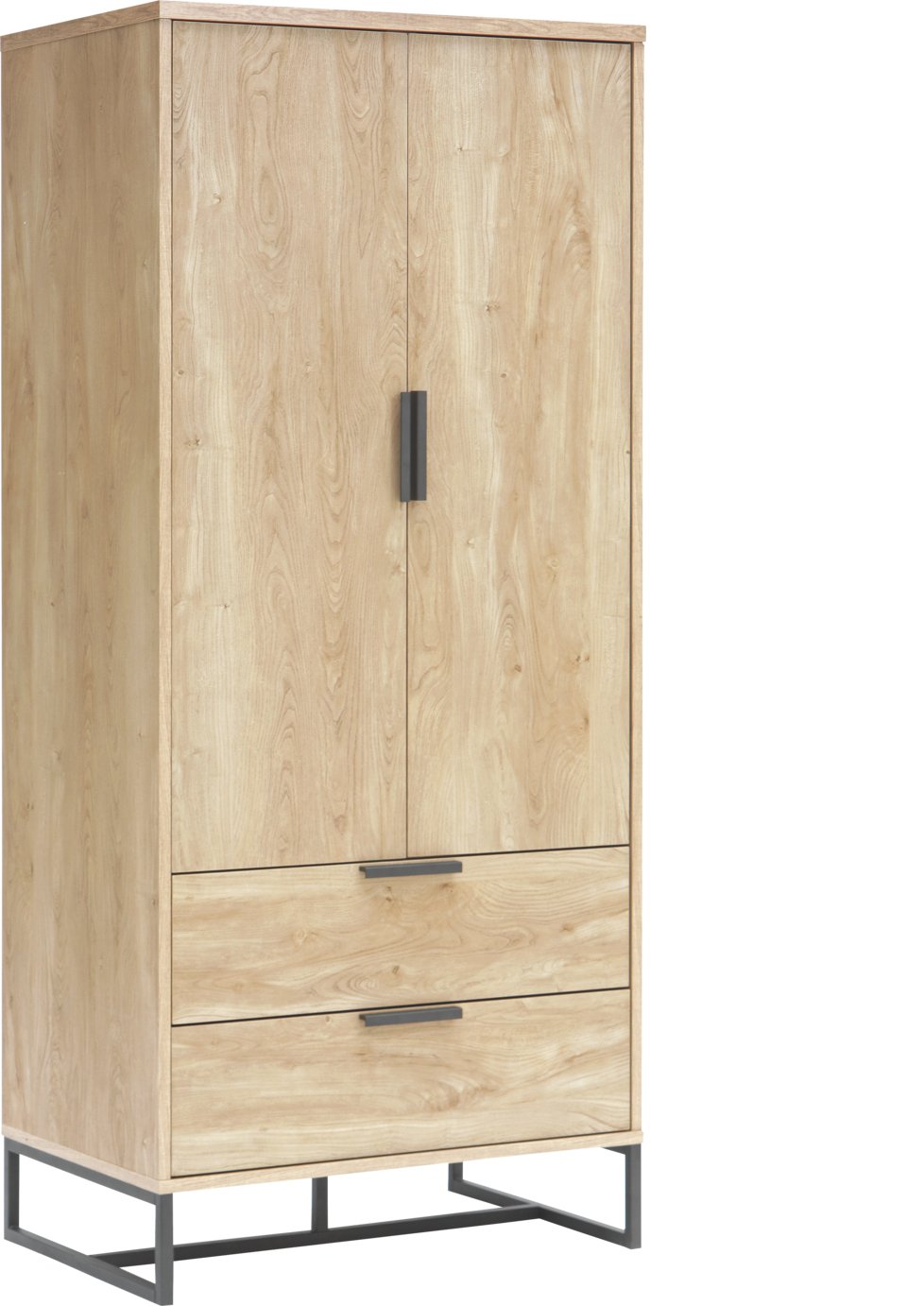 Argos Home Nomad 2 Door 2 Drawer Wardrobe - Light Oak