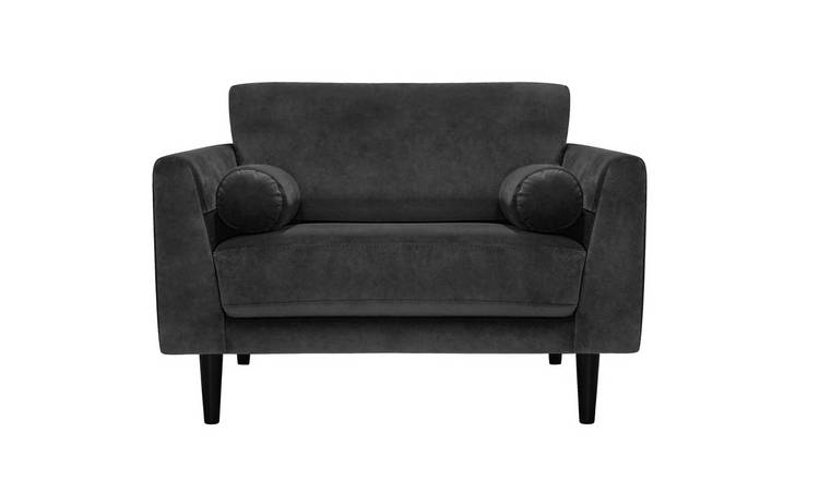 Buy Argos Home Jackson Velvet Cuddle Chair Charcoal