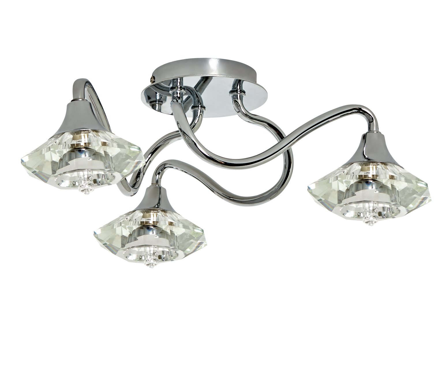 Argos Home Capri 3 Light Ceiling Light - Chrome