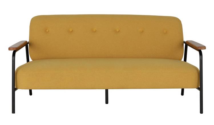 Habitat Cooper 2 Seater Fabric Sofa - Yellow