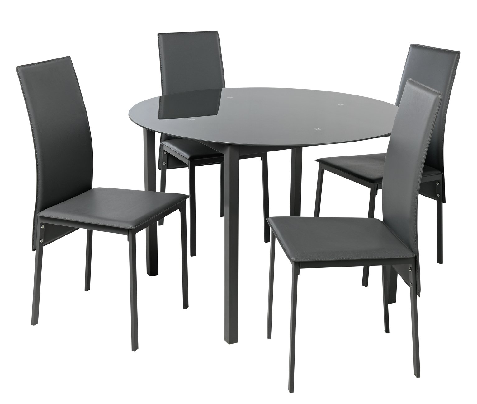 Argos Home Lido Glass Round Dining Table & 4 Grey Chairs Review